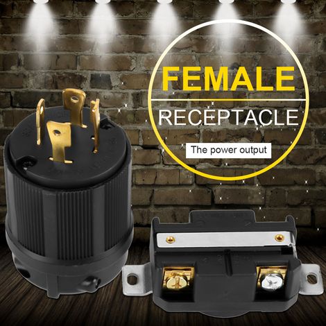 Connecteur NEMA L14-30 30A 125V-250V prise et fiche mâle femelle pour groupe électrogène camping-car (1/5)
