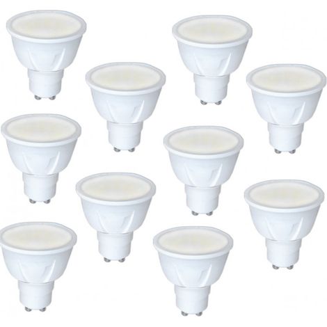 Pack de 10 ampoules LED 6W spot GU10 blanc chaud 2700K 450lm 230V non-dimmable AIRIS