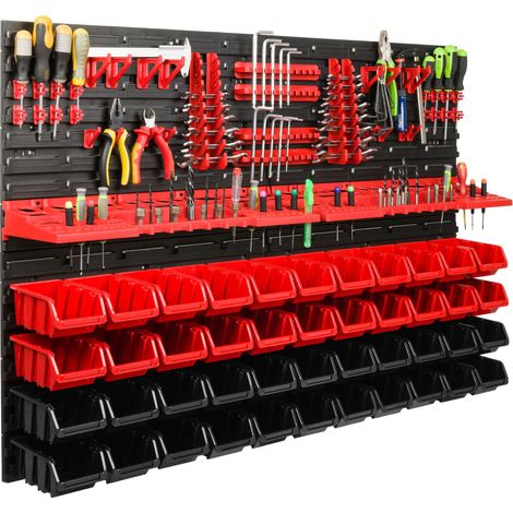 Panneau à outils d'atelier 115 x 78 cm + 44 plateaux (1/5)