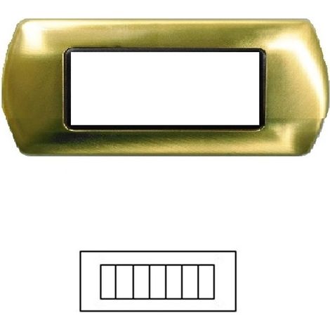 Placca T1 metallo oro spazzolato Tot06 Electric 3 4 7 posti Placca 7 posti