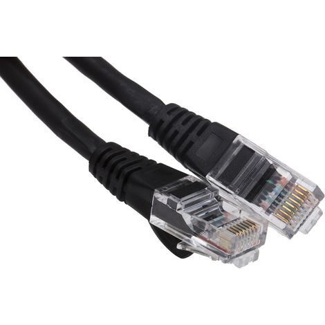 Câble Ethernet cat 5e Avec connecteur gaine LSZH Noir / , U/UTP, 10m ( Prix pour 1 )