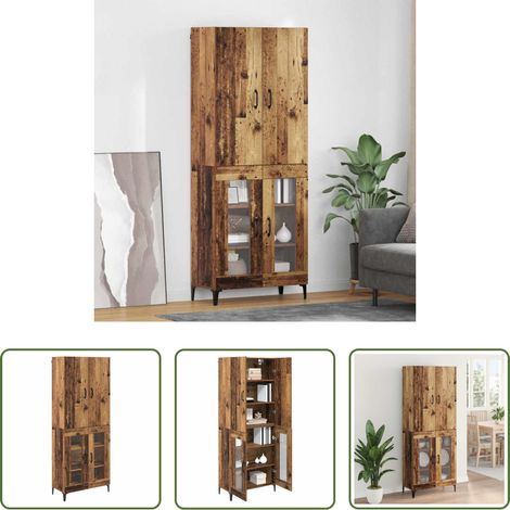vidaXL Altholz -  Highboard Wandmontiert Altholz 69,5 x 34 x 180 cm Holzwerkstoff (1/5)