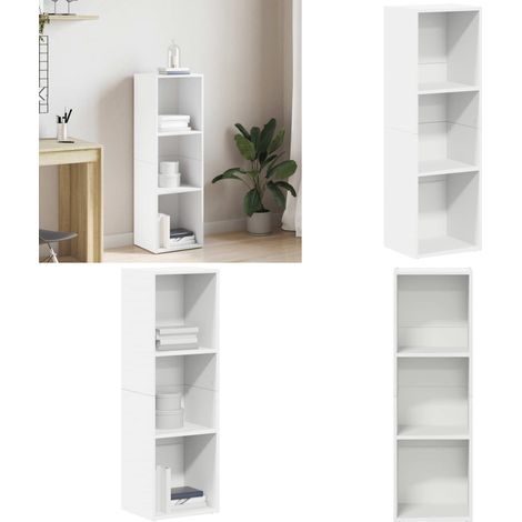 Bibliothèque/Meuble TV Blanc 36x30x114 cm Bois d'ingénierie - Bibliothèque Blanche - Bibliothèque Moderne - Étagère Murale - Rangement Intérieur - Meubles Tv - Home & Living (1/5)