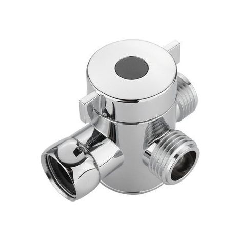 Adaptador en T de 3 vías para válvula de inodoro, cabezal de ducha de baño, derivación, interruptor multifunción, conector adaptador. (1/2)