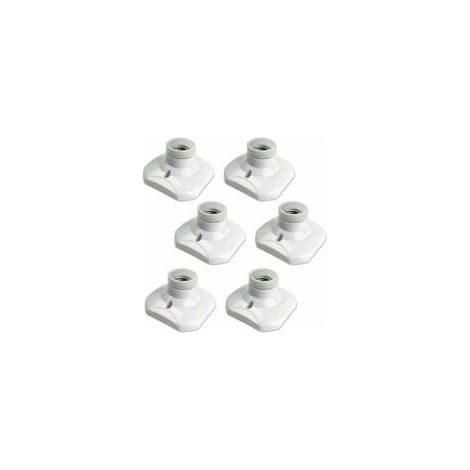 E27-Schraubfassung für Deckenleuchten, E27-Garagenleuchtenfassung, 220–240 V Wechselstrom, LED-Lampenfassung, E27-Sockel für Deckenleuchten, weißer Kunststoff-Lampensockel für Wandleuchten, 6er-Pack