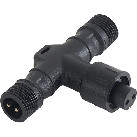 QAZQA Connettore a T 12V Nero IP67 - Voltaire (1/4)