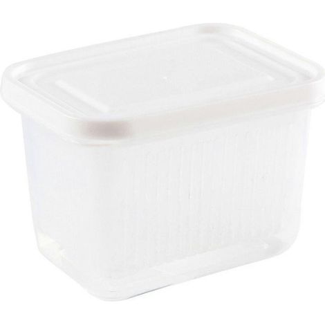 Boîte de conservation avec couvercle hermétique pour oignons verts, gingembre et ail, blanche. (1/5)
