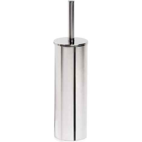Porta Scopino Bagno WC da Terra in Acciaio Elegante One Duo Cromo