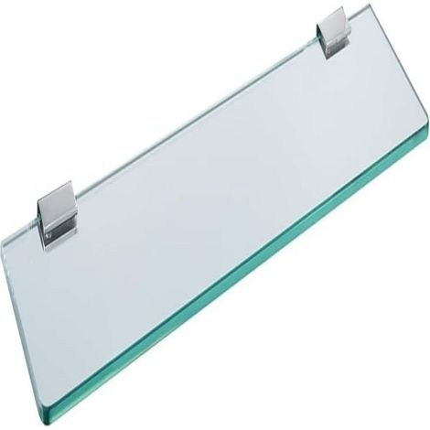 Étagère Murale - Verre Trempé 8 mm - Acier Inoxydable SUS304 - Pour Salle De Bain Cuisine Chambre Balcon - 500 x 120 mm - 1 Pièce