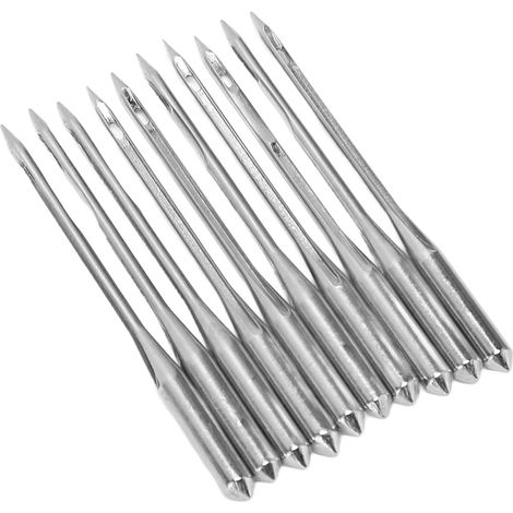 Lot de 10 aiguilles combinées universelles standard robustes en acier pour machines à coudre, série GK27, GK27x200. (1/5)