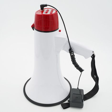 Demonstration Megaphone, range up to 1 km, 40W, ideal for demonstrations, built-in microphone and detachable microphone, recording and siren functions (1/5)
