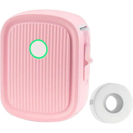 Thermodrucker für Etiketten (203 dpi, 12 mm Druckbreite), Mini, wiederaufladbar, App-Steuerung, Bluetooth, inklusive 1 Etikettenrolle