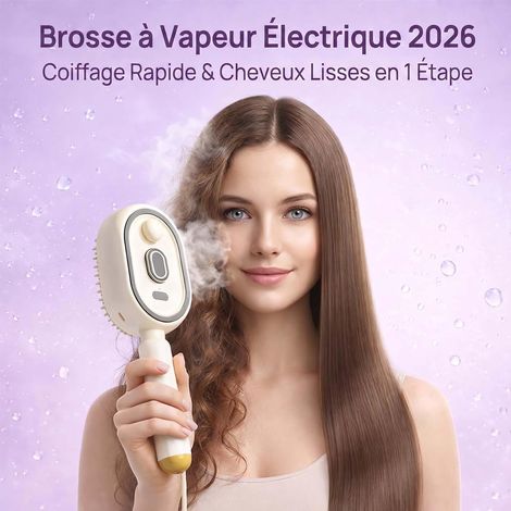 Cepillo de vapor eléctrico 3 en 1 para cabello, peine de masaje con cojín de aire en aerosol recargable 2026, cepillo para desenredar el cuidado del cabello al vapor con autolimpieza, antiestático y r (1/5)