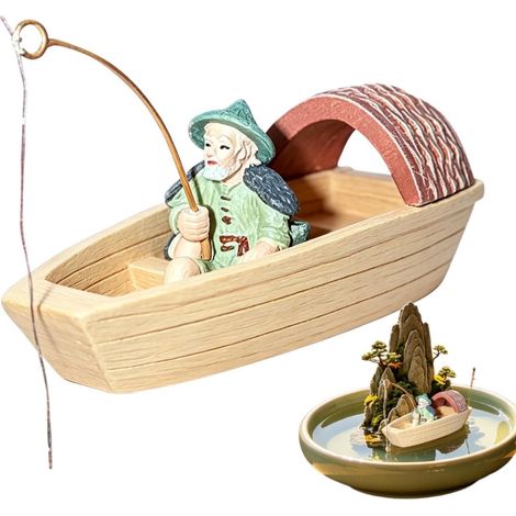 Floating Fish Tank Decor - Floating Fisherman Resin Figurine,Fish Bowl Decor,for Propagation Hydroponics Terrarium Vivarium Pond Indoor Gardening Cultivation Habitat (1/5)