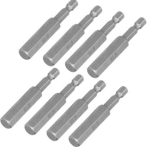 Lot de 8 embouts de tournevis hexagonaux de 10 mm en acier allié haute dureté, forets magnétiques S1/4 65 mm (1/5)