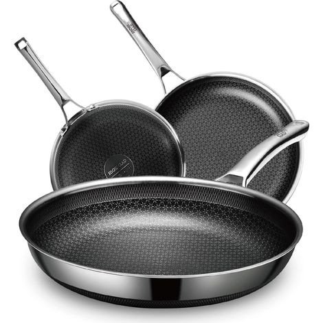 Set de poêles 3 pièces 20/24/28cm, antiadhésif, induction, résistant au four jusqu'à 250°C