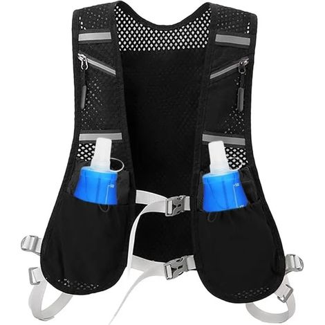 Gilet de course avec porte-gobelet intégré, multifonctionnel et réfléchissant, pour marathon (1/5)
