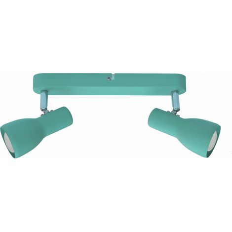 Candellux Picardo barra spot soffitto 2xE14 turchese metallo
