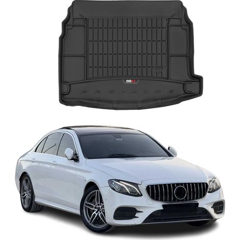 Tapis de Coffre 3D TPE Premium Compatible avec Mercedes E-Klasse 2016-2022 Bac de Protection de Coffre Intérieur antidérapant Revêtement de Coffre Bords Hauts pour Voiture Noir (1/5)