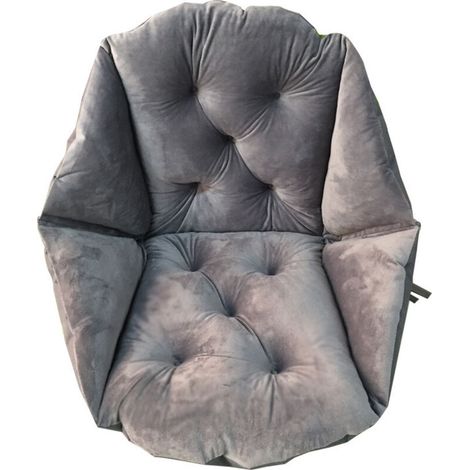 Galette de chaise Coussin Fauteuil Rotin, Balançoire Suspendue Oeuf Rotin Chaise Coussin Jardin Patio Housse De Coussin Gris 48x52cm (1/4)