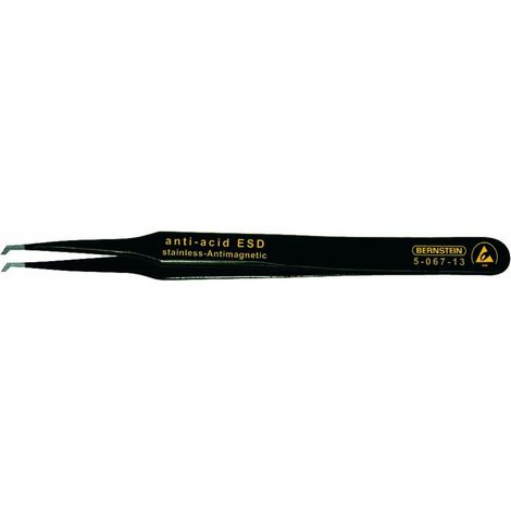 BERNSTEIN Tools for Electronics 5-067-13 SMD-Pinzette 12 SA-ESD Flach, gebogen 45° 120 mm