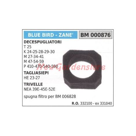 BLUE BIRD Filterschwamm für Freischneider Mulcher 000876