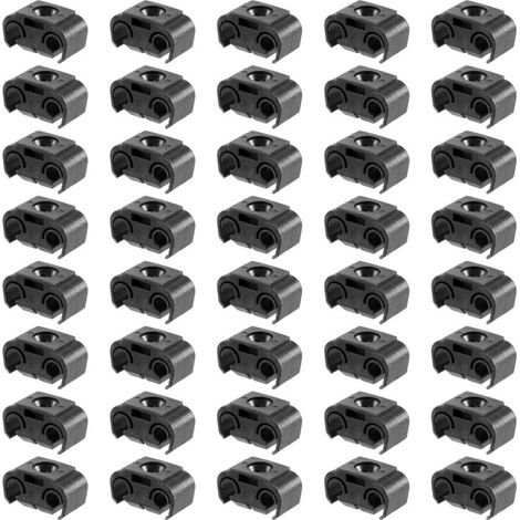 40 Pièces Attache Double Câble Tuyau Frein 4.75mm Noir Support Ligne Retenue (1/4)