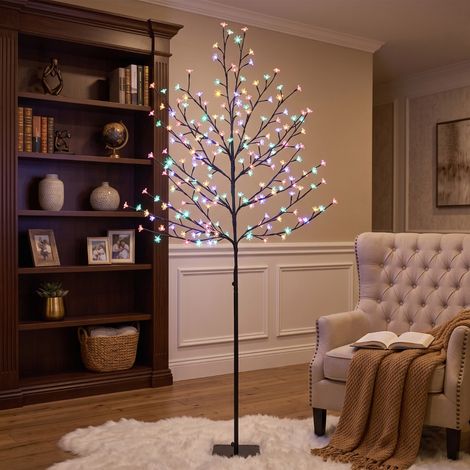 Hochwertiger künstlicher LED-Kirschblütenbaum 180 cm mit 200 Lichtern biegsamen Zweigen IP44 wetterfest für (1/5)