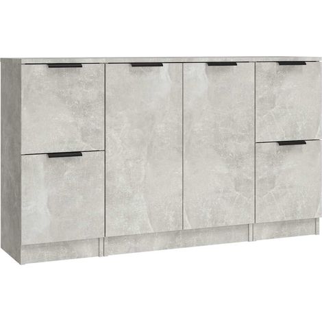 Maison Exclusive - Aparadores 3 piezas madera contrachapada gris (1/5)