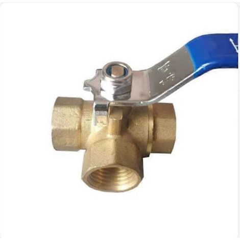 Vanne à bille en laiton DN25 de 1 pouce, vanne 3 voies, raccord 3 voies de type T, vanne de tuyauterie à filetage interne NPT standard, compatible avec l'eau, l'huile et la vapeur. (1/5)