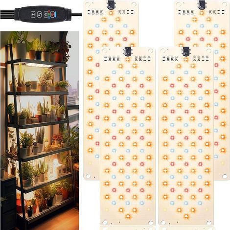 Lampe LED pour plantes à spectre complet, lumière pour plantes pour le démarrage des graines, 315 LED, lumière de croissance pour plantes d'intérieur, lumière de croissance avec minuterie 3/9/12H, 10 (1/5)