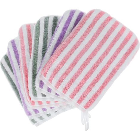 PHOGARY 6 Waschlappen Coral Fleece Waschhandschuh 13x20cm 3 Farben (1/5)