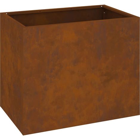 Cache-pot de jardin，Jardinière，Bac à fleurs Marron 50 x 32 x 40 cm Acier vieilli CFW20117 (1/5)