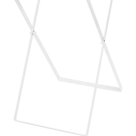 Support de sac poubelle en métal, portable, pour le camping, les pique-niques et la cuisine (blanc). (1/5)