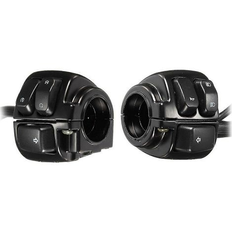 1 par de interruptores de control de luces para manillar de motocicleta (25 mm) con arnés de cableado para Harley (1/5)