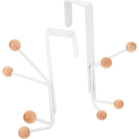 2 pièces Crochet Porte Sans Perçage Lot de Accroche Vêtements et Serviettes pour Porte Arrière ou Verre Rangement Pratique pour Salle de Bain et Cuisine (1/5)