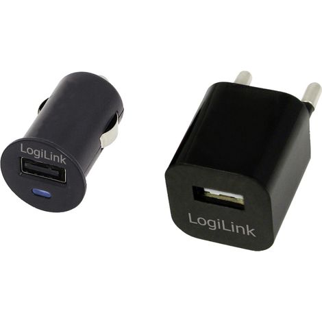 LogiLink PA0076 USB Ladegerät 1x USB-A Schwarz Innenbereich, KFZ (1/3)