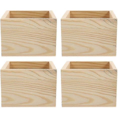 Set di 4 scatole portaoggetti in legno naturale per gioielli e accessori per la casa. (1/5)