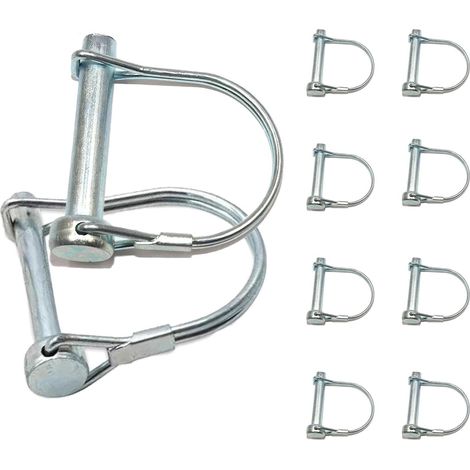 10 Pièces Goupille de Verrouillage Forme D 8x60mm pour Jardin Pelouse (1/5)