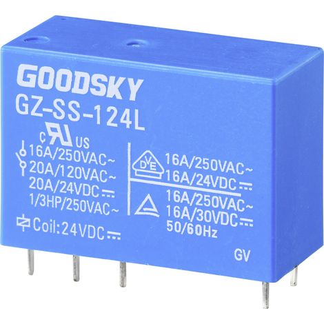 GoodSky GZ-SS-124L Printrelais 24 V/DC 20 A 1 Wechsler 1 St. Tube (1/2)