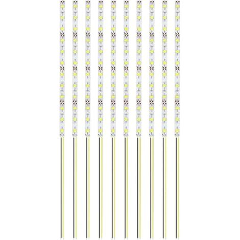 10 Pièces 200mm Pré Câblées LED SMD, Modélisme LED, 12-18V LED Bandes, Jaune 2835 (1/5)