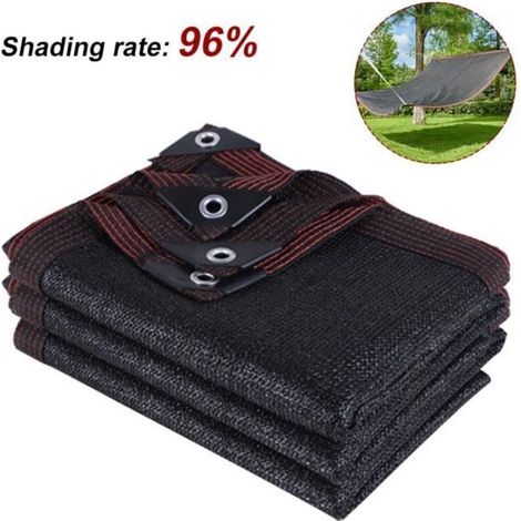 Toile d'ombrage potager 96% occultation 3x3 m noir en PEHD, protection solaire pour jardin et potager, résistante et durable (1/4)