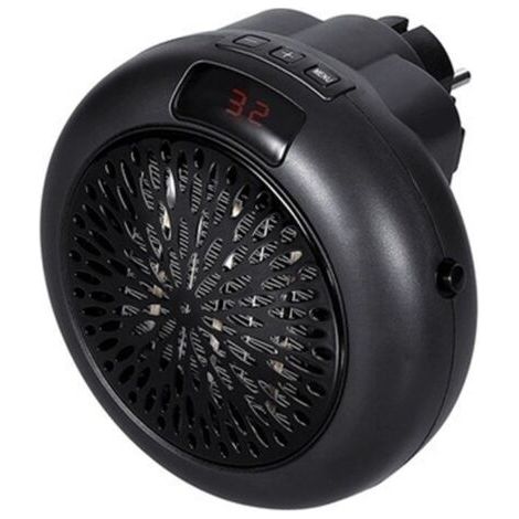 Chauffage soufflant électrique intelligent 900 W, chauffage d'espace, prise murale, chauffage électrique avec thermostat réglable et minuteur compact pour le bureau et la maison