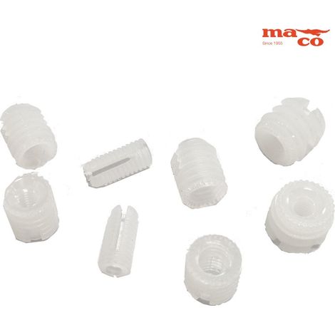BUSSOLA FILETTATA AD ESPANSIONE IN NYLON  DIAMETRO ESTERNO 9 mm - LUNGHEZZA BUSSOLA 11 mm - FILETTO INTERNO 6 mm