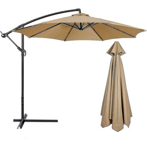 Parasol de jardin rond de 3 m, parasol d'extérieur avec 6 ou 8 bras, toile de parasol uniquement. (1/4)