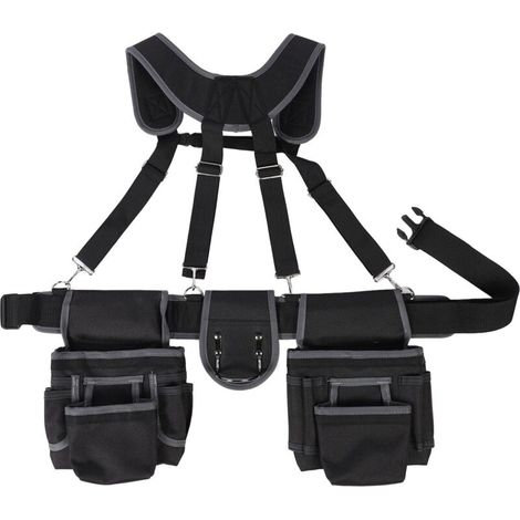 Ceinture à Outils Électricien 18 Poches Organiseur Pratique et Robuste pour Couvreurs, Charpentiers et Bricoleurs