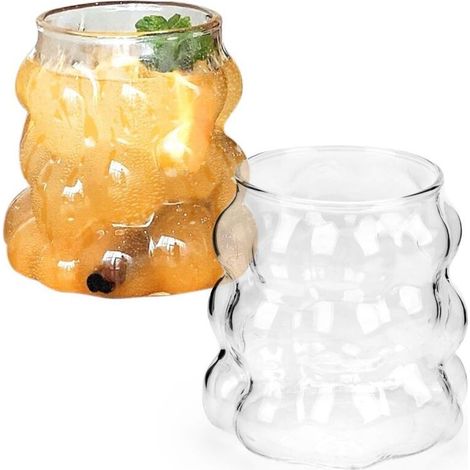 Verres Et Articles Pour Boissons, Ensemble De 2 Verres À Eau De 350 Ml, Verres À Bulles Pour Café Glacé, Latte Macchiato, Verres À Matcha Pour Mojito, Verres Élégants, Compatibles Lave-Vaisselle (1/5)