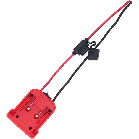 Adaptateur de roue motorisée version 2.1 amélioré, compatible batterie Milwaukee M18 (48-11-1851). Conçu pour accumulateurs 18V Milwaukee, câblage 12AWG, interrupteur et porte-fusible inclus. (1/5)