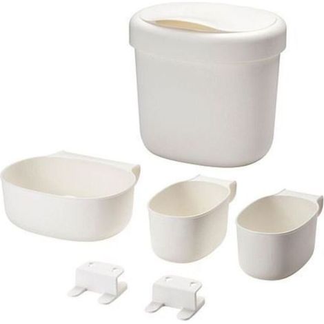Organiseur Table A Langer - Panier Suspendu Poubelle - Fixation Porte Armoire Cuisine - 4 Pieces - 42x18x36 Cm (1/4)
