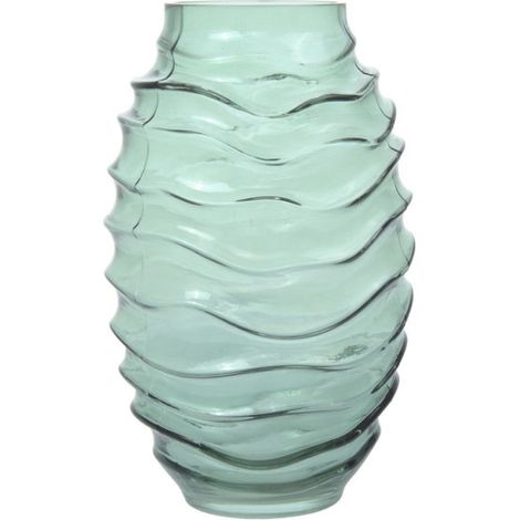 Vase Déco en Verre Soufflé "Typo" 25cm Vert (1/2)